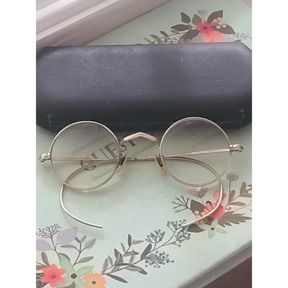 1/10 12k G/f  Gold 1920s Child's Frames Glasses Prescription With Case 4